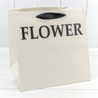 Пакет подарочный "Flower" Белый 28*28*28 210г 1/10 1/200 Арт: 000179YQ/07