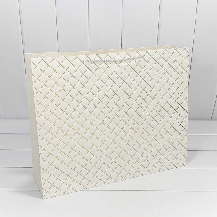 Пакет подарочный "Ромб" Белый 50*40*15 210г 1/20 1/60 Арт: 000391TA/1