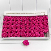 Декоративный цветок-мыло "Роза" класс А Насыщенный пурпурно-красный 5,5*4 50шт. 1/20 Арт: 420055/27