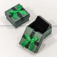 Коробка Квадратная 5*5*3 с бантиком Зелёный 1/24 1/720 Арт: 62555/4