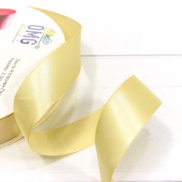 Лента Атласная Полиэстер класс А 2,5см*100ярд Шампань 1/13 1/52 Арт: 556-25/824