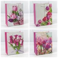 Пакет подарочный с блёстками "Тюльпаны" (микс 312) 18*23*10 210г 1/20 1/360 Арт: 000312E - Пакет подарочный с блёстками "Тюльпаны" (микс 312) 18*23*10 210г 1/20 1/360 Арт: 000312E