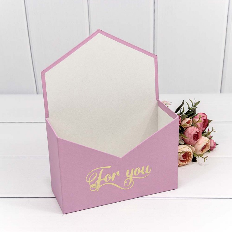 Коробка "Конверт" 18*24*7 "For you" Розовый 1/34 Арт: KPL0025
