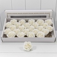 Декоративный цветок-мыло "Большая роза" Белый 6,5*7 25шт. 1/20 Арт: 420053/24