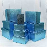 Коробки Прямоугольные Набор 1/10 35,5*30*17 &quot;Кожа крокодила&quot; Синий 1/6 Арт: 720688/4 - Коробки Прямоугольные Набор 1/10 35,5*30*17 "Кожа крокодила" Синий 1/6 Арт: 720688/4