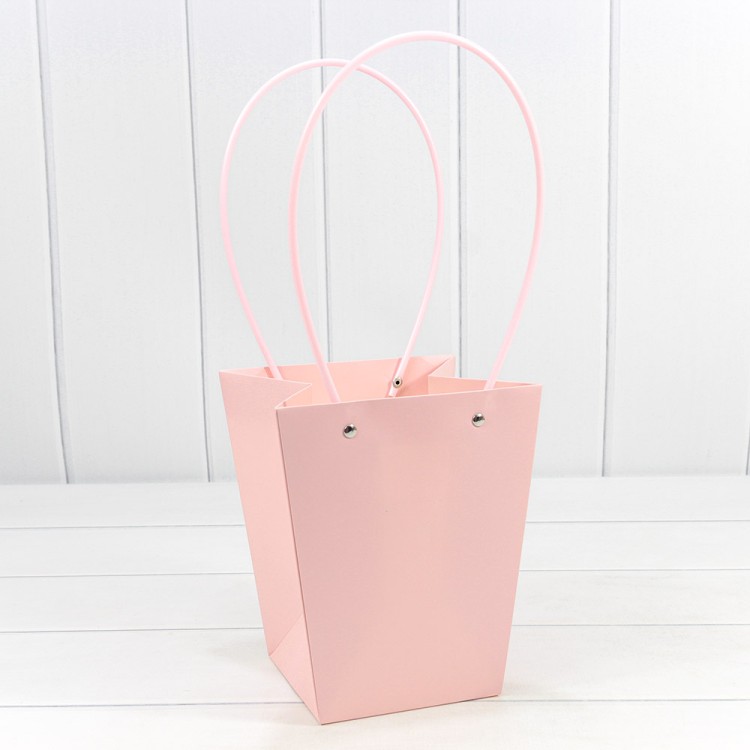 Пакет подарочный "Ваза для цветов" 20*17*12 Розовый 1/10 1/120 Арт: 000170E/196