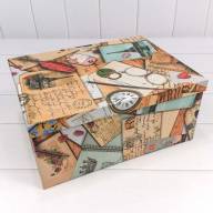 Коробки Прямоугольные Набор 1/10 34*26*15,3 "Почтовые открытки" 1/6 Арт: 721604/1132 - Коробки Прямоугольные Набор 1/10 34*26*15,3 "Почтовые открытки" 1/6 Арт: 721604/1132