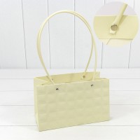 Пакет подарочный "Ваза для цветов" 22*13,5*10,5 260г "Квадраты" Песочный 1/10 1/120 Арт: 000168EA/29