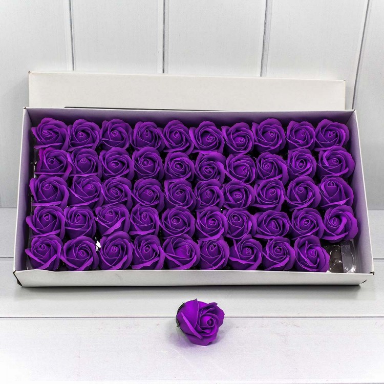 Декоративный цветок-мыло "Роза" Тёмно-фиолетовый 5,5*6,5 50шт. 1/20 Арт: 420055/28*