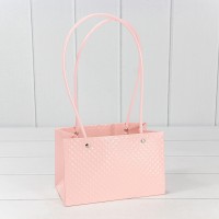 Пакет подарочный "Ваза для цветов" 19*12*10,5 260г "Ромбики" Персиковый 1/10 1/150 Арт: 000237GA/2