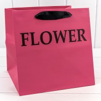 Пакет подарочный "Flower" Лиловый 25*23*25 210г 1/10 1/200 Арт: 000179PQ/35