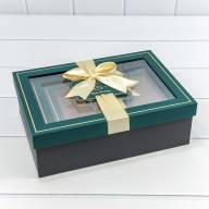 Коробки Прямоугольные Набор 1/3 29*21*9,5 с окошком и бантом Синевато-зелёный/Чёрный 1/12 Арт: 721307/6 - Коробки Прямоугольные Набор 1/3 29*21*9,5 с окошком и бантом Синевато-зелёный/Чёрный 1/12 Арт: 721307/6