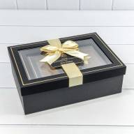 Коробки Прямоугольные Набор 1/3 29*21*9,5 с окошком и бантом Чёрный 1/12 Арт: 72091307/7 - Коробки Прямоугольные Набор 1/3 29*21*9,5 с окошком и бантом Чёрный 1/12 Арт: 72091307/7