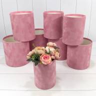 Коробки Цилиндр Набор 1/8 19,5*19 без крышки "Бархатный" Розовый 1/6 Арт: 720837/2 - Коробки Цилиндр Набор 1/8 19,5*19 без крышки "Бархатный" Розовый 1/6 Арт: 720837/2