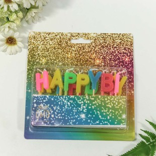 Свеча для торта набор Буквы "Happy Birthday" 1/12 1/360 Арт: 20010-35