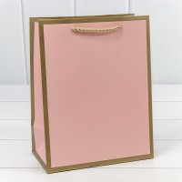 Пакет подарочный "Золотая рамка" Розовый 18*23*10 210г 1/12 1/360 Арт: 300850E/13
