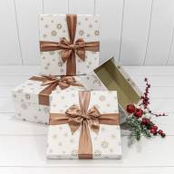 Коробки Квадратные Набор 1/3 24*24*11,5 &quot;Снежинки&quot; Белый 1/24 Арт: 720300-702 - Коробки Квадратные Набор 1/3 24*24*11,5 "Снежинки" Белый 1/24 Арт: 720300-702