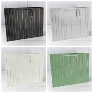 Пакет подарочный с тиснением "Полосы" (микс) 50*40*15 210г 1/20 1/80 Арт: 000490T - Пакет подарочный с тиснением "Полосы" (микс) 50*40*15 210г 1/20 1/80 Арт: 000490T