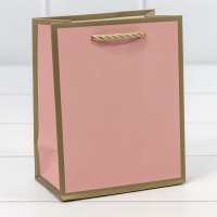 Пакет подарочный "Золотая рамка" Розовый 12*15*7 210г 1/12 1/480 Арт: 300850H/13