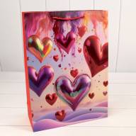 Пакет подарочный с красным тиснением "Сердца" (микс) 30*41,5*12 210г 1/20 1/80 Арт: 000112A - Пакет подарочный с красным тиснением "Сердца" (микс) 30*41,5*12 210г 1/20 1/80 Арт: 000112A