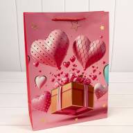 Пакет подарочный с тиснением "Сердца" (микс 110) 30*41,5*12 210г 1/20 1/80 Арт: 000110A - Пакет подарочный с тиснением "Сердца" (микс 110) 30*41,5*12 210г 1/20 1/80 Арт: 000110A