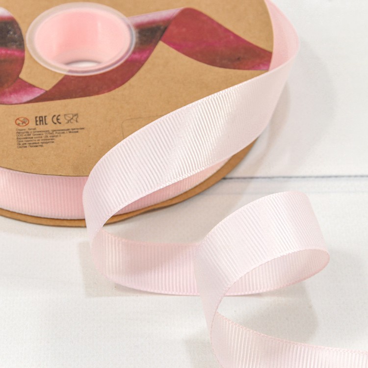 Лента Репсовая 2,5см*100ярд Класс А Светло-розовый 1/13 1/52 Арт: 597-25/61