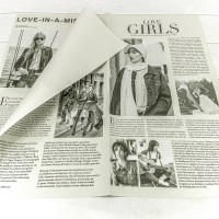 Плёнка в листах 56,5*56,5 (20 шт.) матовая "Газета GIRLS" 65мкм Серый 1/60 Арт: 1616/CG1