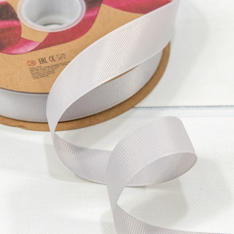 Лента Репсовая 2,5см*100ярд Класс А Серый 1/8 1/32 Арт: 597-25/66