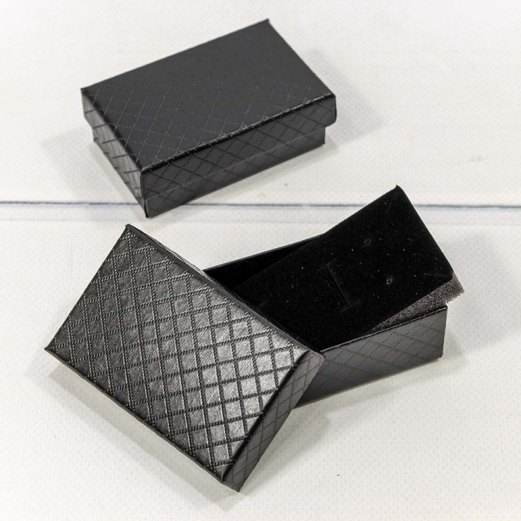 Коробка Прямоугольная 8*5*2,5 "Ромбики" Чёрный 1/24 1/360 Арт: 61258/7