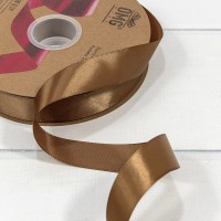 Лента Атласная Полиэстер класс А 2,5см*100ярд Золотисто-коричневый 1/8 1/32 Арт: 556-25/845