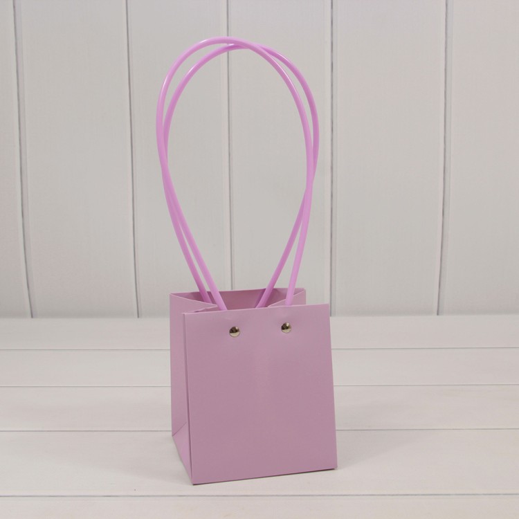 Пакет подарочный "Ваза для цветов" 12*11,5*13 Сиреневый 1/10 1/250 Арт: 000586H/2