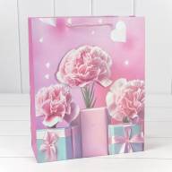 Пакет подарочный с 3D аппликацией "Гвоздики" (микс 260) 26*32*10 210г 1/20 1/240 Арт: 000260C - Пакет подарочный с 3D аппликацией "Гвоздики" (микс 260) 26*32*10 210г 1/20 1/240 Арт: 000260C